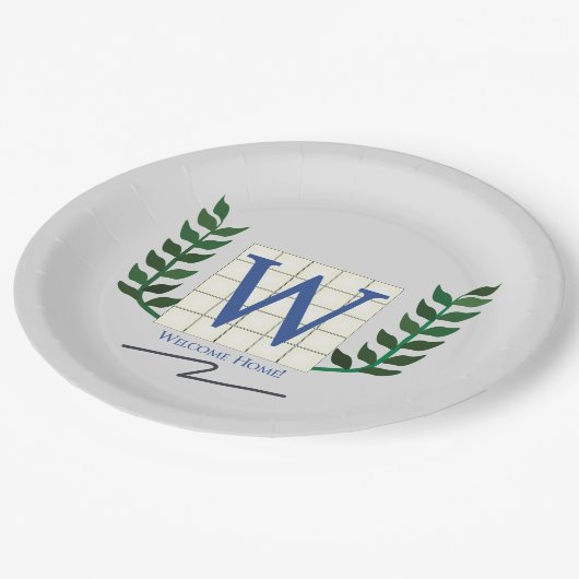 Welkom thuis papieren bordje (Gekanteld)