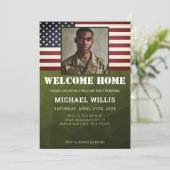 Welkom thuis partij Soldaat Custom Foto Leger groe Kaart (Staand voorkant)