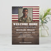 Welkom thuis partij Soldaat Custom Foto USA vlag Kaart (Staand voorkant)