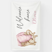 Welkom thuis, pasgeboren baby spandoek (Verticaal)