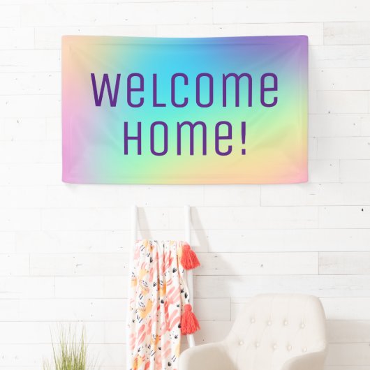 Welkom thuis! Pastel Rainbow Banner (Insitu)