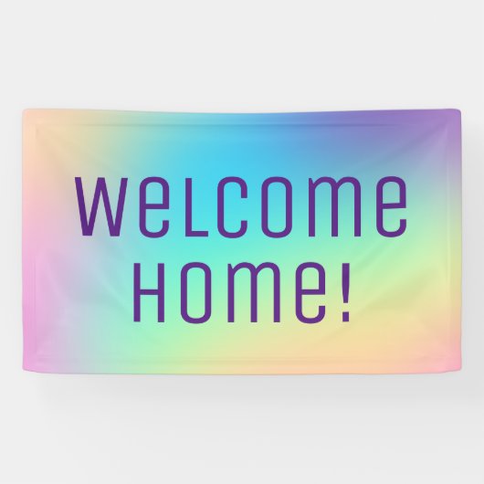 Welkom thuis! Pastel Rainbow Banner (Horizontaal)