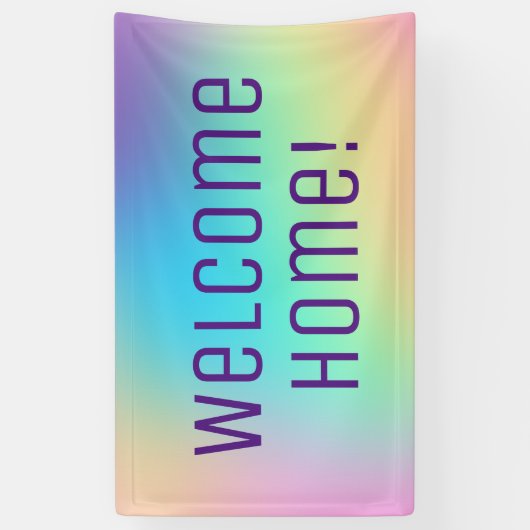 Welkom thuis! Pastel Rainbow Banner (Verticaal)