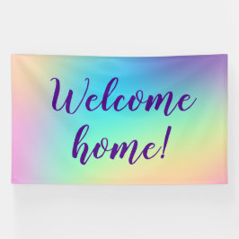 Welkom thuis! Pastel Rainbow Banner