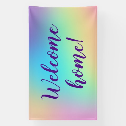 Welkom thuis! Pastel Rainbow Banner (Verticaal)