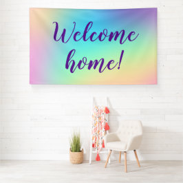 Welkom thuis! Pastel Rainbow Banner