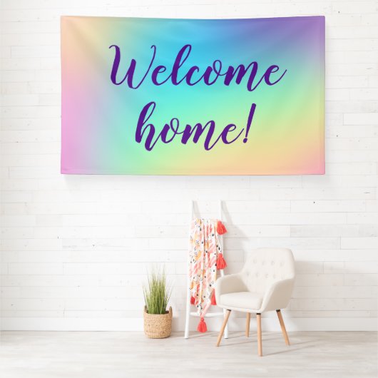 Welkom thuis! Pastel Rainbow Banner (Insitu)