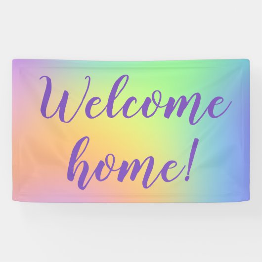 Welkom thuis! Pastel Rainbow Banner (Horizontaal)