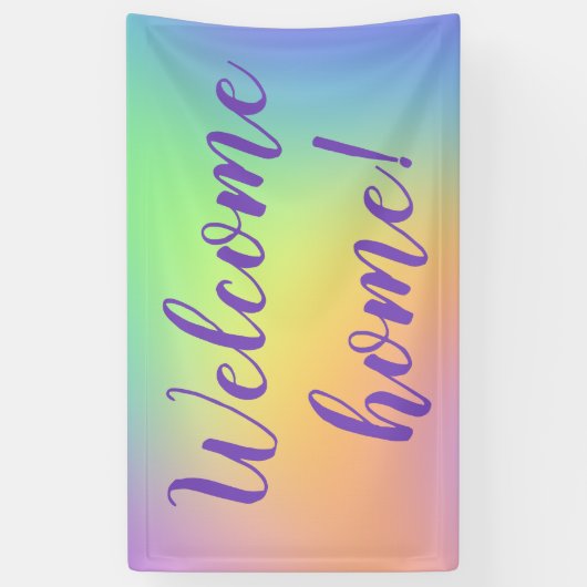 Welkom thuis! Pastel Rainbow Banner (Verticaal)