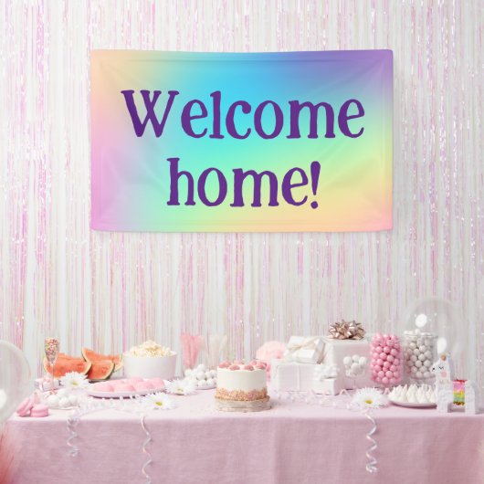 Welkom thuis! Pastel Rainbow Banner (Feest)