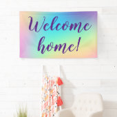 Welkom thuis! Pastel Rainbow Banner (Insitu)