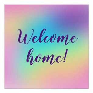 Welkom thuis! Pastel Regenboog Perfect Poster