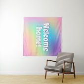 Welkom thuis! Pastel Regenboog Wandkleed (In Situ (horizontaal))