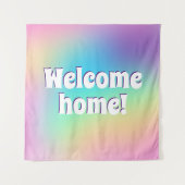 Welkom thuis! Pastel Regenboog Wandkleed (Voorkant)