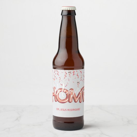 Welkom Thuis Patriottische Militaire Held Feest Bier Etiket (Voorkant)
