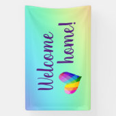 Welkom thuis! Rainbow Heart Spandoek (Verticaal)