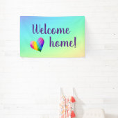 Welkom thuis! Rainbow Heart Spandoek (Insitu)
