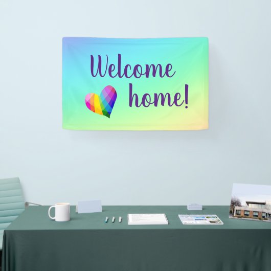 Welkom thuis! Rainbow Heart Spandoek (Beurs)