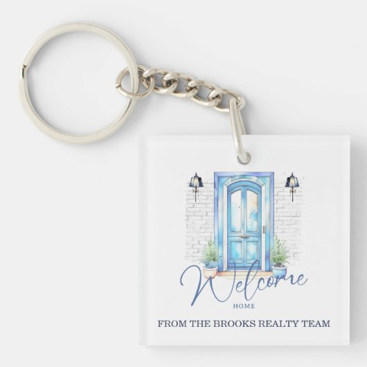 "Welkom thuis" Real Estate client cadeau Sleutelhanger (Voorkant)