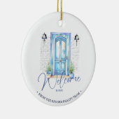 "Welkom thuis" Real Estate Client Gift Kerstmis Keramisch Ornament (Rechts)