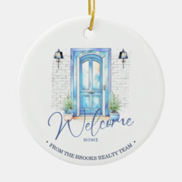 "Welkom thuis" Real Estate Client Gift Kerstmis Keramisch Ornament