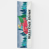 Welkom Thuis Red Truck Kerstboom in sneeuw Spandoek (Verticaal)