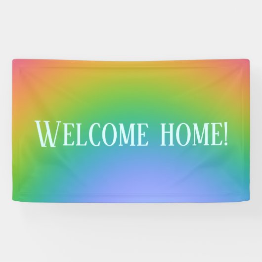"Welkom thuis!" Regenboog Spandoek (Horizontaal)