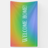 "Welkom thuis!" Regenboog Spandoek (Verticaal)