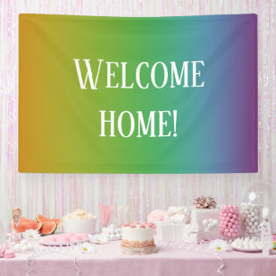 "Welkom thuis!" Regenbooggradiënt Spandoek