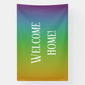 "Welkom thuis!" Regenbooggradiënt Spandoek (Verticaal)