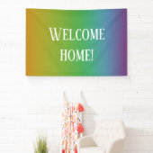 "Welkom thuis!" Regenbooggradiënt Spandoek (Insitu)