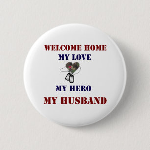 Welkom thuis ronde button 5,7 cm