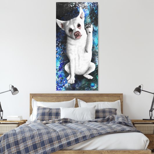 Welkom thuis | Schattigee hond Canvas Afdruk (Insitu (Slaapkamer))