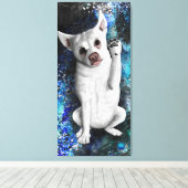 Welkom thuis | Schattigee hond Canvas Afdruk (Insitu (Houten vloer))