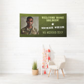 Welkom thuis Soldaat Aangepaste naam Foto Leger gr Spandoek (Insitu)