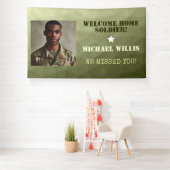 Welkom thuis Soldaat Aangepaste naam Foto Leger gr Spandoek (Insitu)