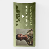 Welkom thuis Soldaat Aangepaste naam Foto Leger gr Spandoek (Verticaal)