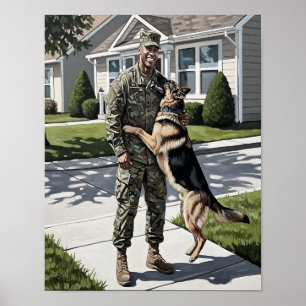 Welkom thuis - Soldaat en zijn hond Poster