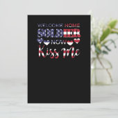 Welkom thuis soldaat kus me nu Amerikaanse vlag Kaart (Staand voorkant)