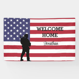 Welkom thuis Soldaat | Militaire vlag banner