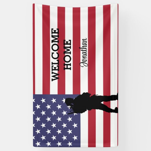 Welkom thuis Soldaat | Militaire vlag banner (Verticaal)