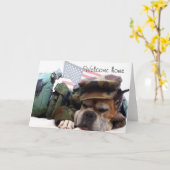 Welkom thuis Soldier Boxer wenskaart Kaart (Gele Bloem)