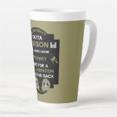 Welkom thuis uit de gevangenis latte mok (Rechterhoek)