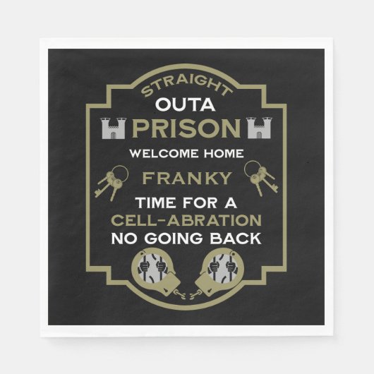 Welkom thuis uit de gevangenis servet (Voorkant)