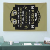 Welkom thuis uit de gevangenis spandoek (Beurs)