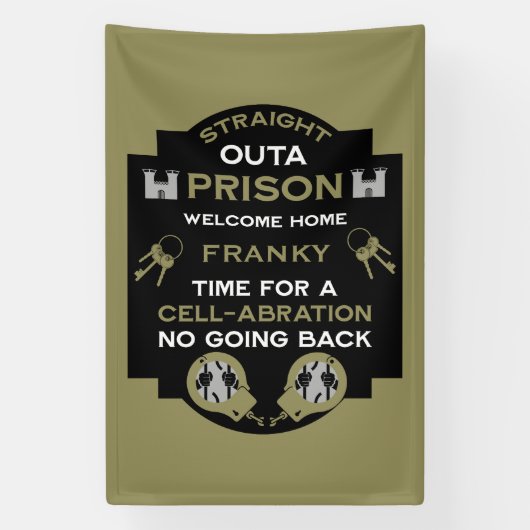 Welkom thuis uit de gevangenis spandoek (Verticaal)