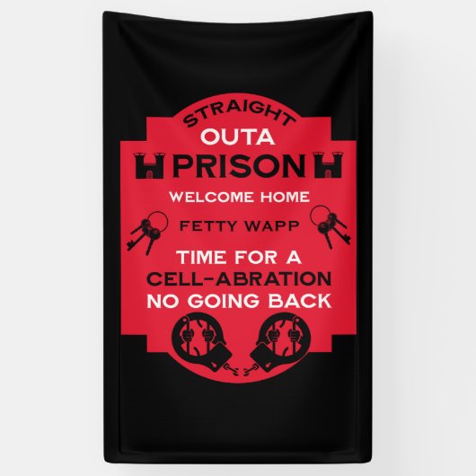 Welkom thuis uit de gevangenis spandoek (Verticaal)