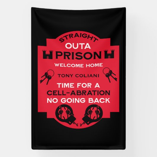 Welkom thuis uit de gevangenis spandoek (Verticaal)