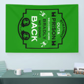 Welkom thuis uit de gevangenis spandoek (Beurs)