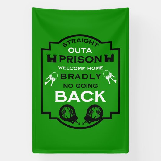 Welkom thuis uit de gevangenis spandoek (Verticaal)